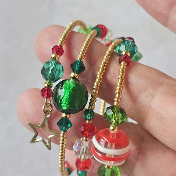 Christmas Wraparound Bracelet in Gold
