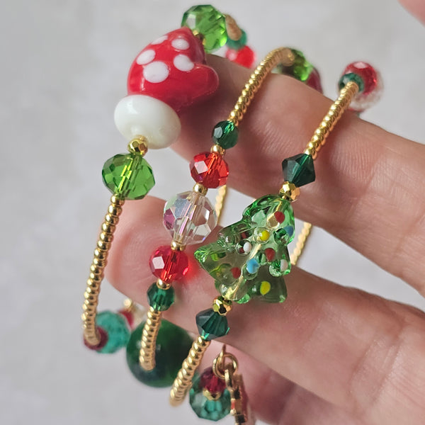 Christmas Wraparound Bracelet in Gold