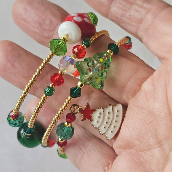 Christmas Wraparound Bracelet in Gold
