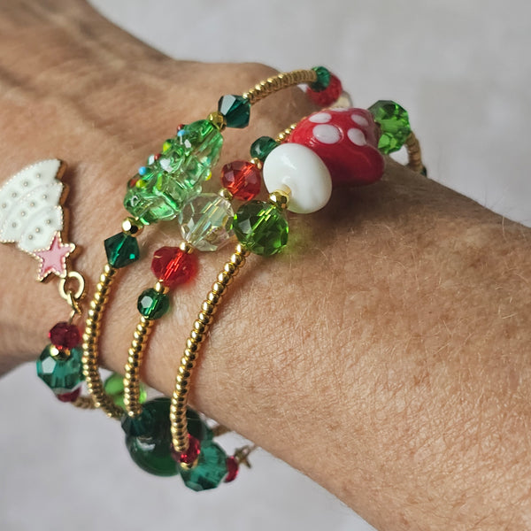 Christmas Wraparound Bracelet in Gold