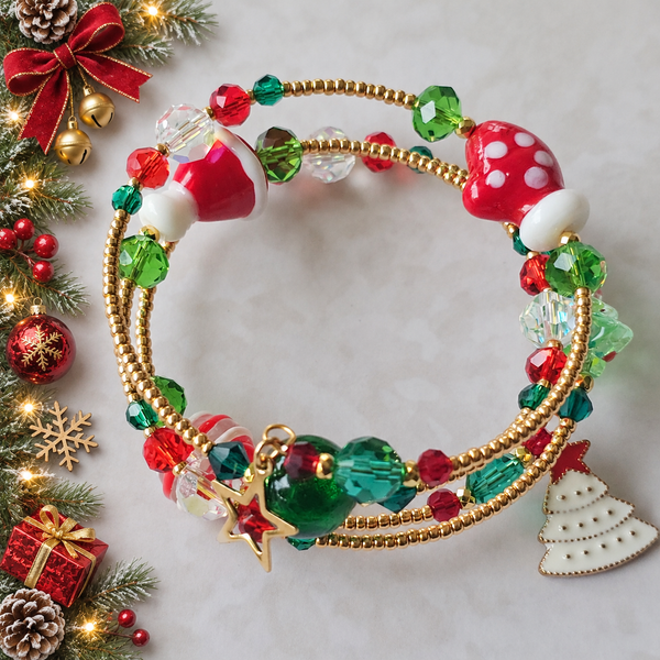 Christmas Wraparound Bracelet in Gold