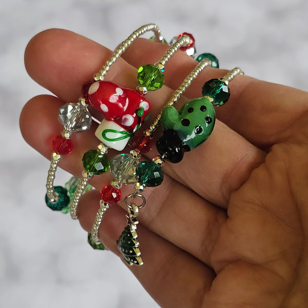 Christmas Wraparound Bracelet in Silver - Larger Size