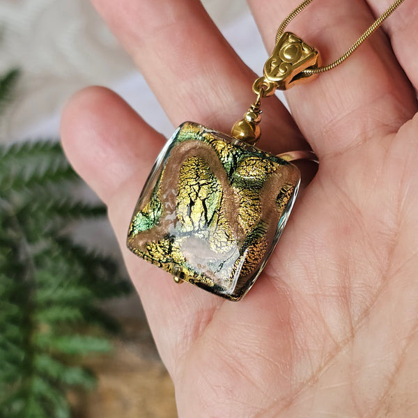 Sospire Gold Foil Murano Glass Pendant