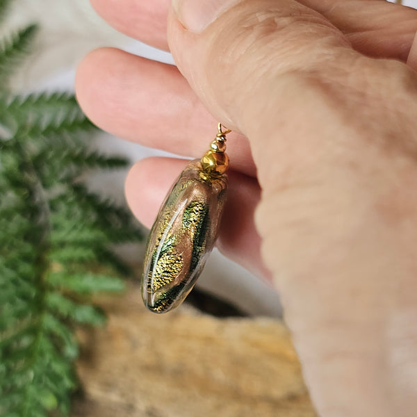 Sospire Gold Foil Murano Glass Pendant