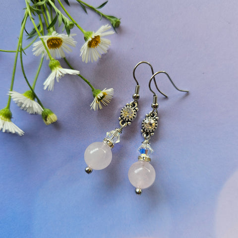Rose Quartz Dangle Earrings