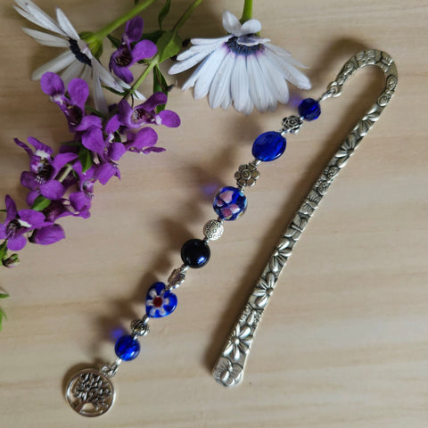 Bookmark Cobalt Blue with Tree of Life