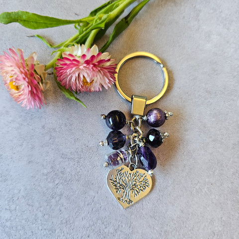 Keyring Purple with Heart