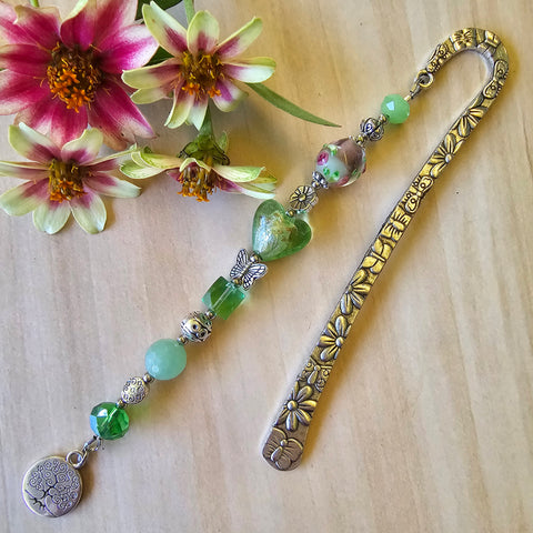 Bookmark Green with Tree of Life