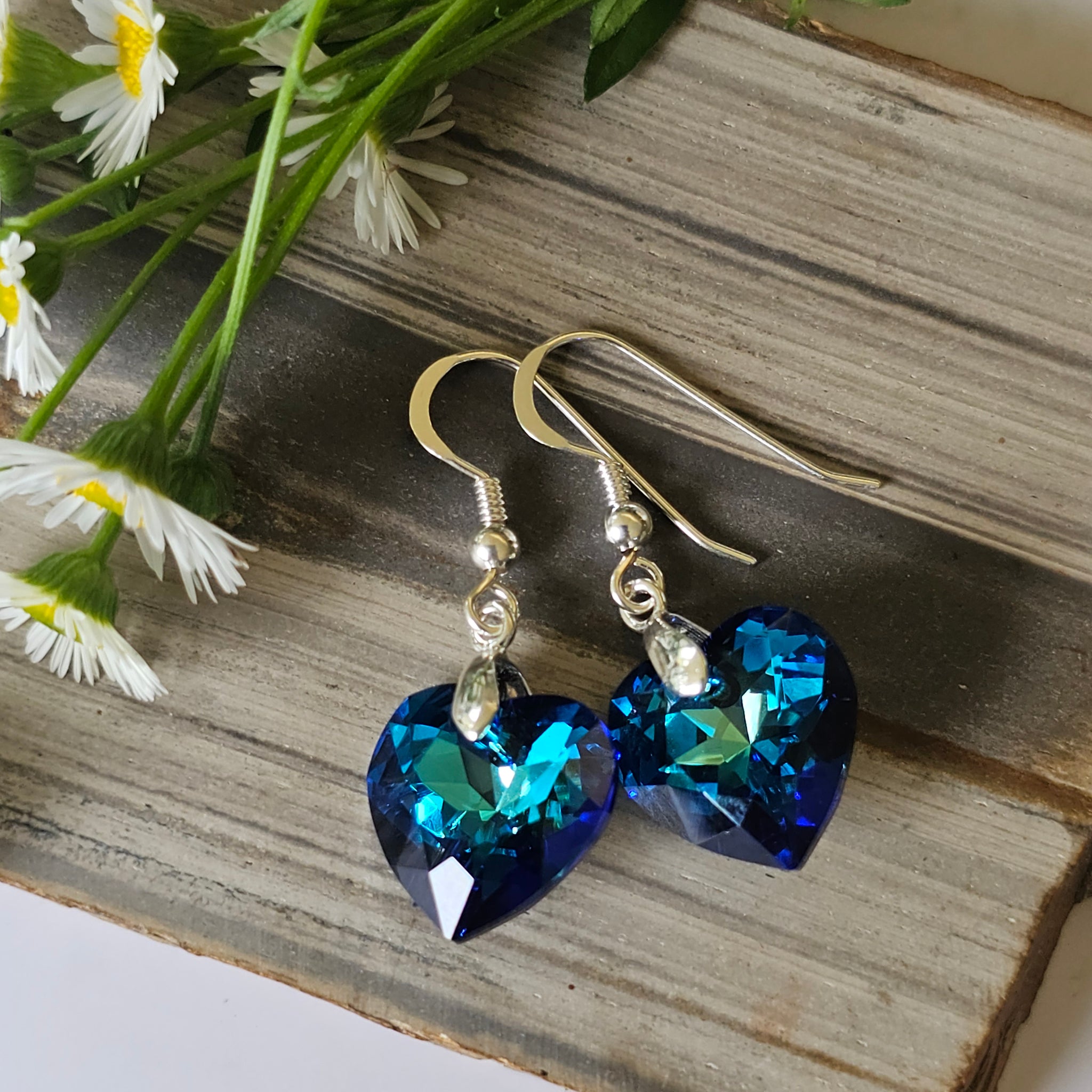 Swarovski Crystal Heart Earrings - Large