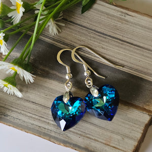 Swarovski Crystal Heart Earrings - Large