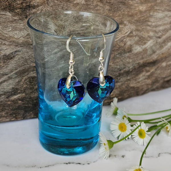 Swarovski Crystal Heart Earrings - Large