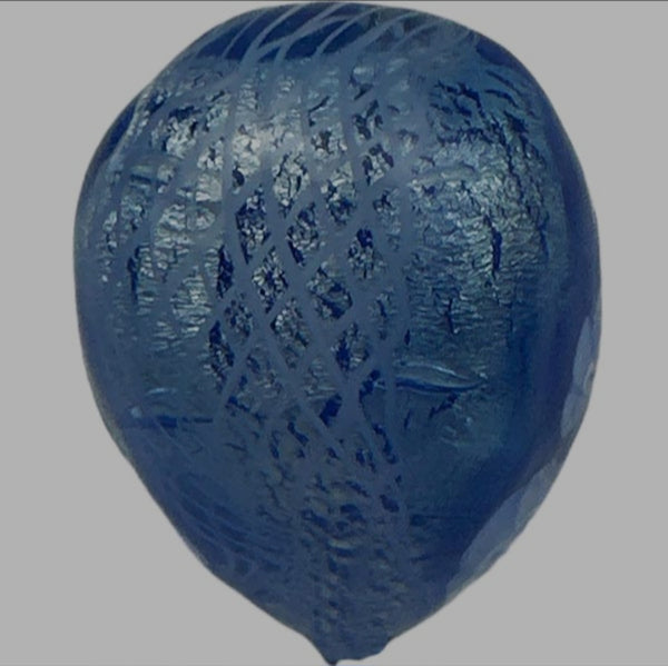 Blue Millefiori and White Gold Foil Heart Pendant