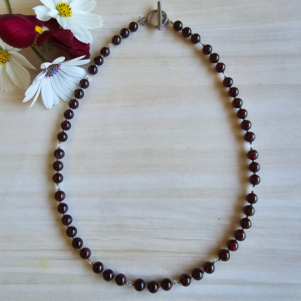 Garnet and Crystal Necklace