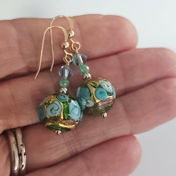 Bed of Roses Exterior Gold Earrings