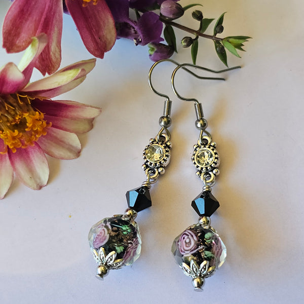 Flower Crystal Earrings
