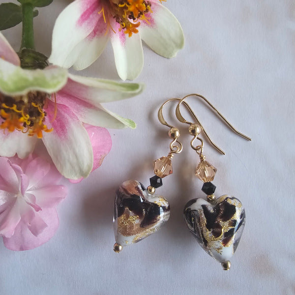 Marbled Murano Glass Hearts