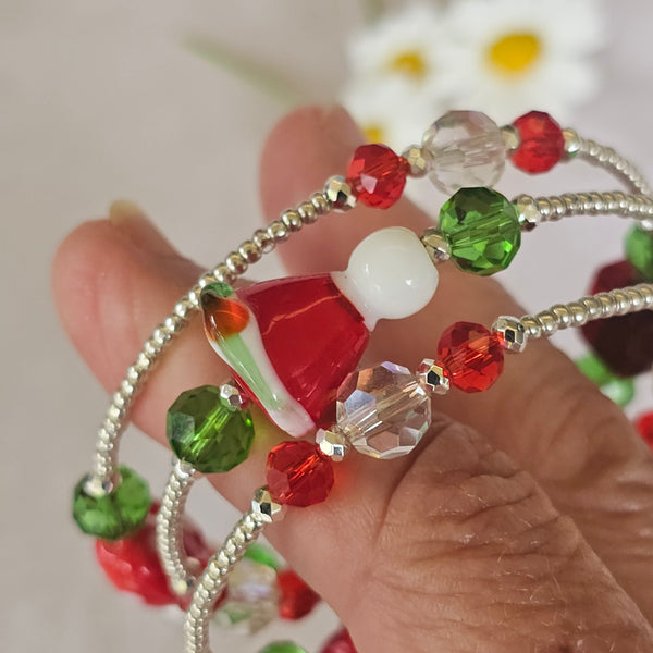Christmas Wraparound Bracelet in Silver