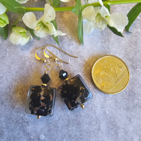 Vela Square Murano Glass Earrings