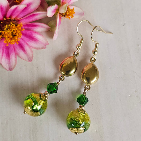 Murano Glass Gold Dangles