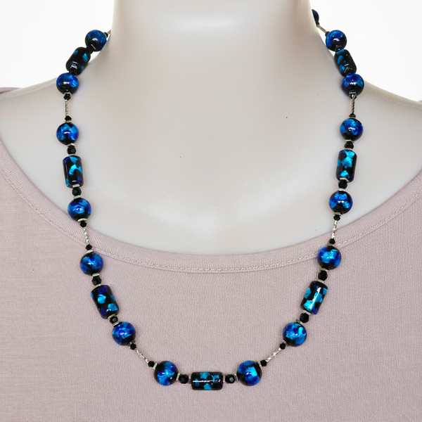 Two-Tone Blue Glass Necklace