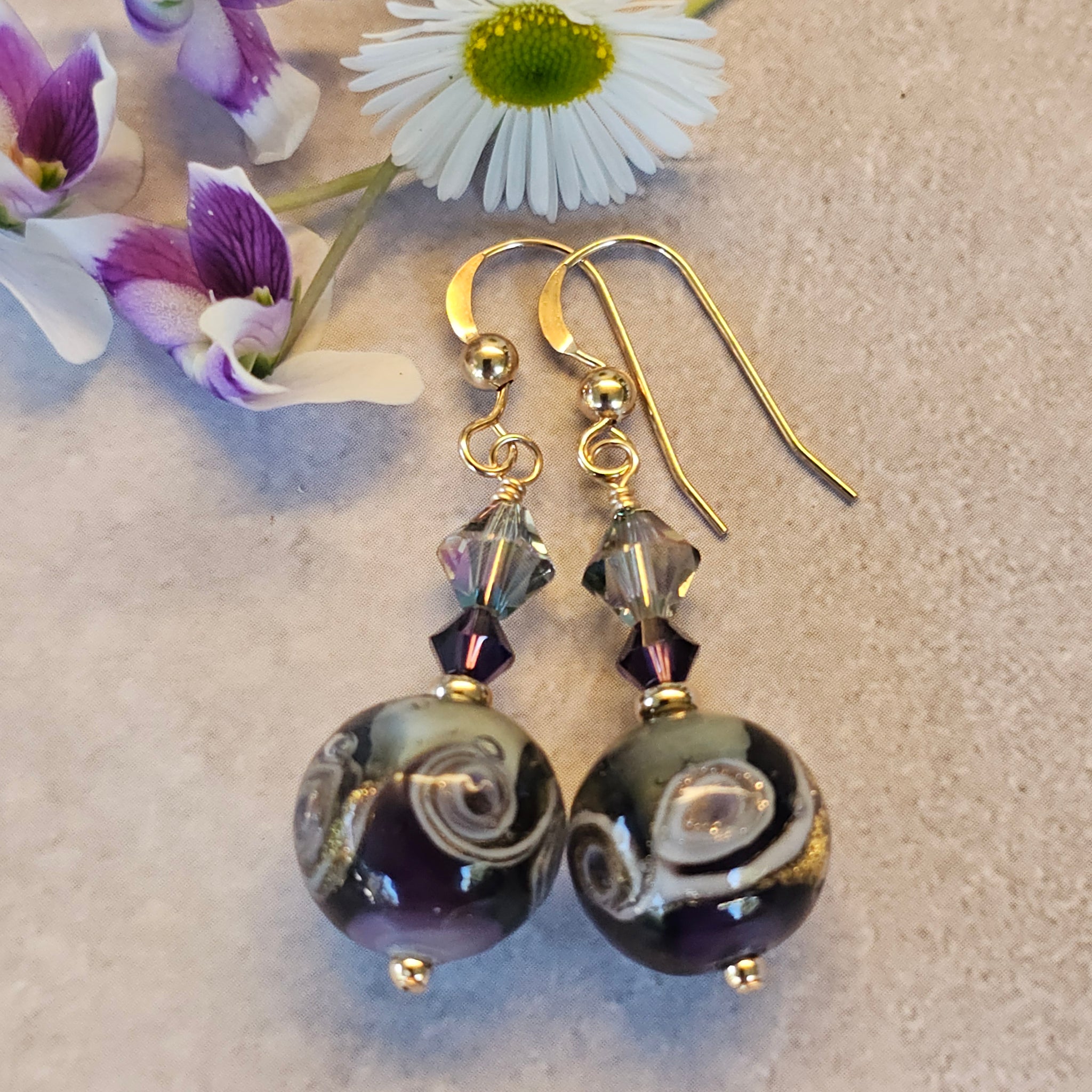 Gold Mare Murano Glass Earrings