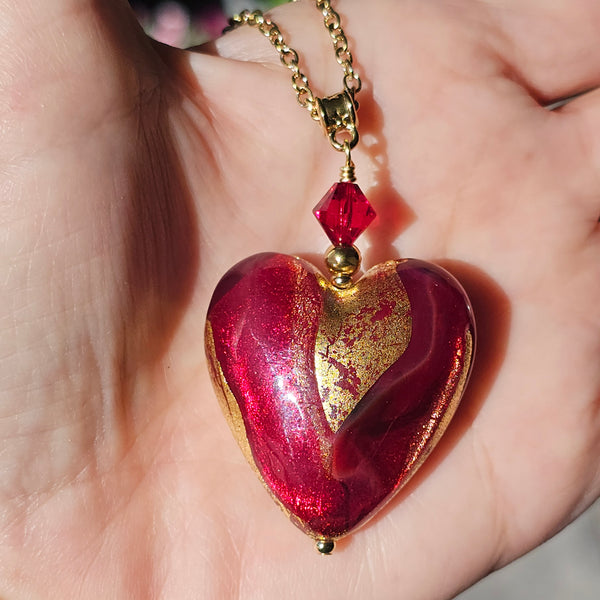 Murano Glass Sole Heart Pendant