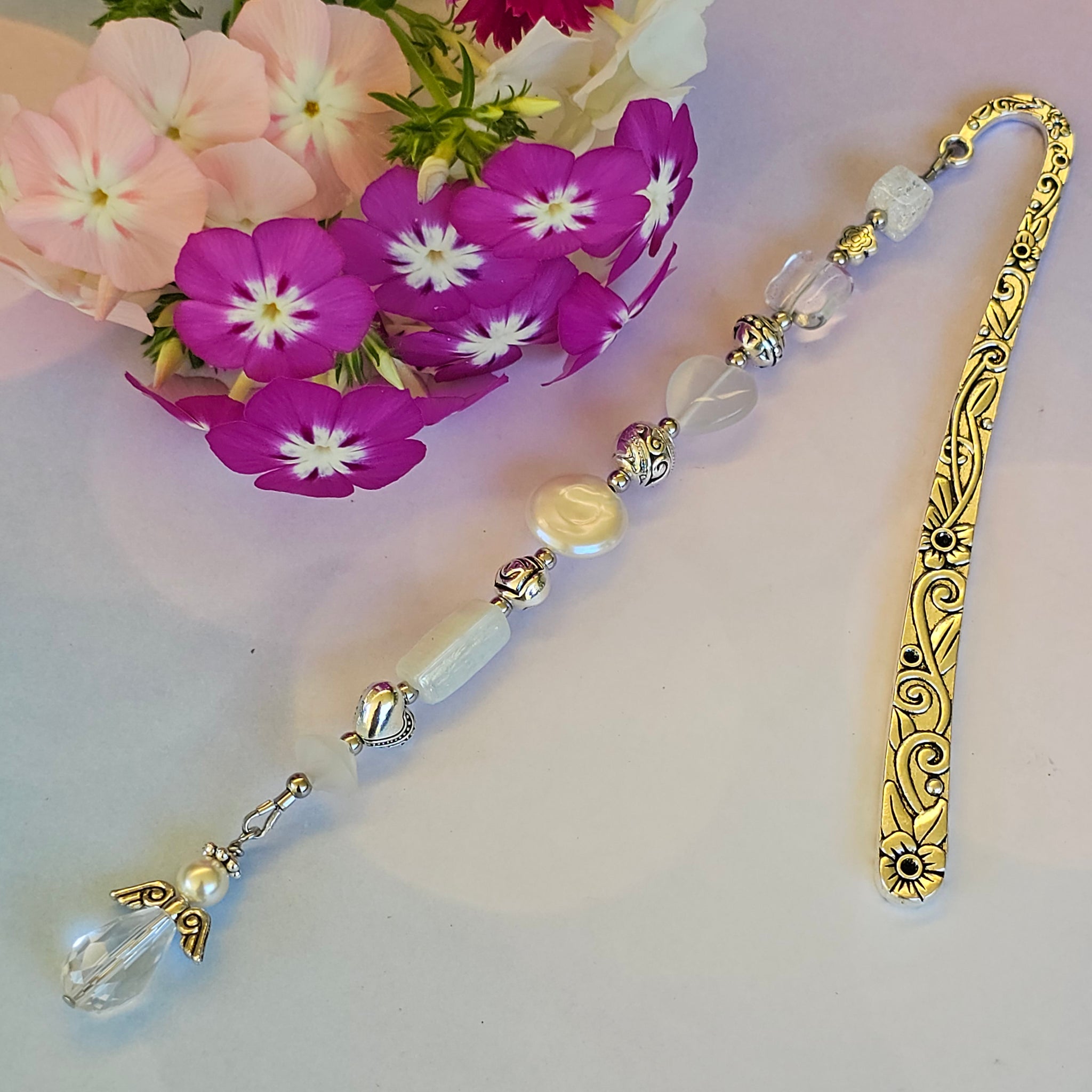 Bookmark White/Clear with Angel