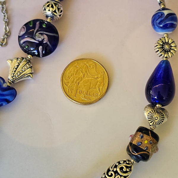 Long Deep Blue Necklace