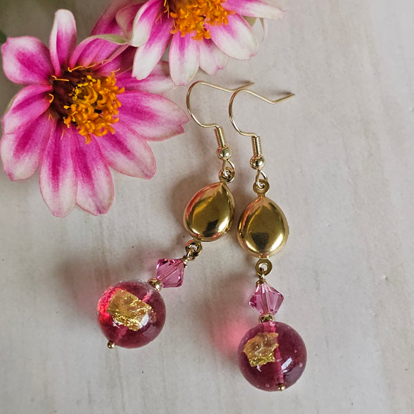Murano Glass Gold Dangles
