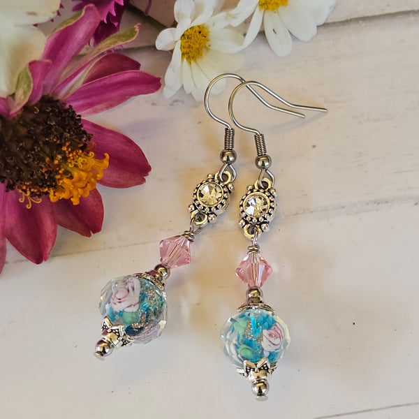 Flower Crystal Earrings