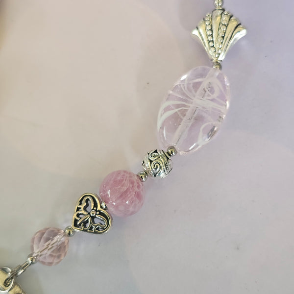 Long Pink Beaded Necklace