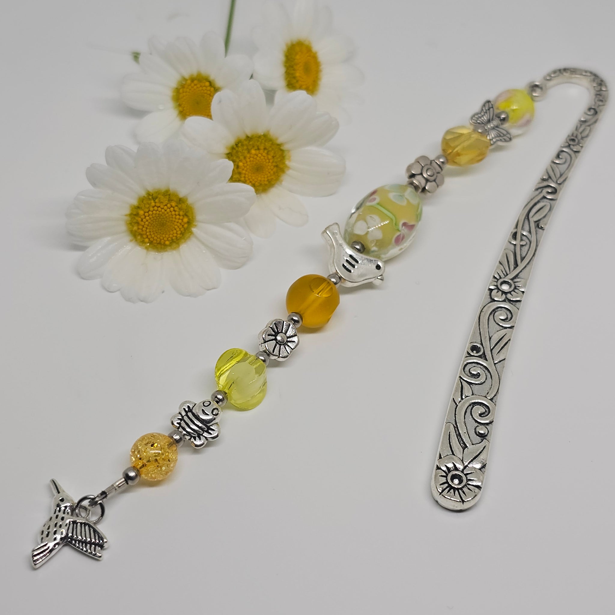 Bookmark Yellow with Hummingbird