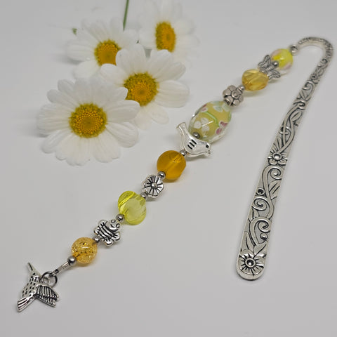 Bookmark Yellow with Hummingbird