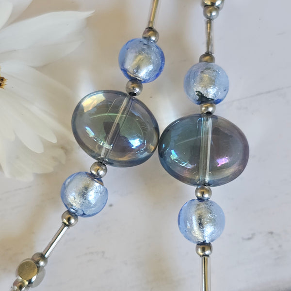 Blue Lampwork Glass Necklace
