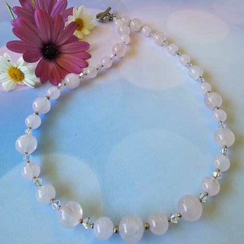 Rose Quartz and Crystal Necklace