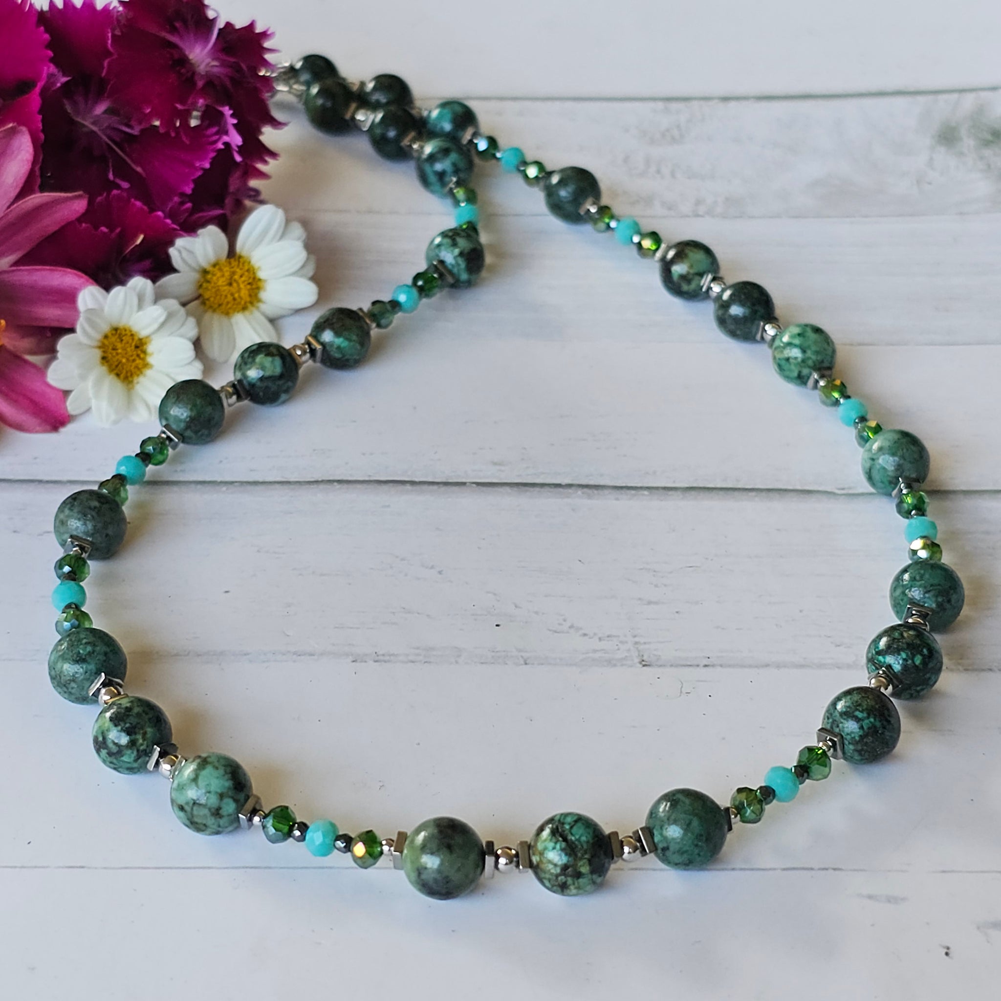 Green African Turquoise Necklace