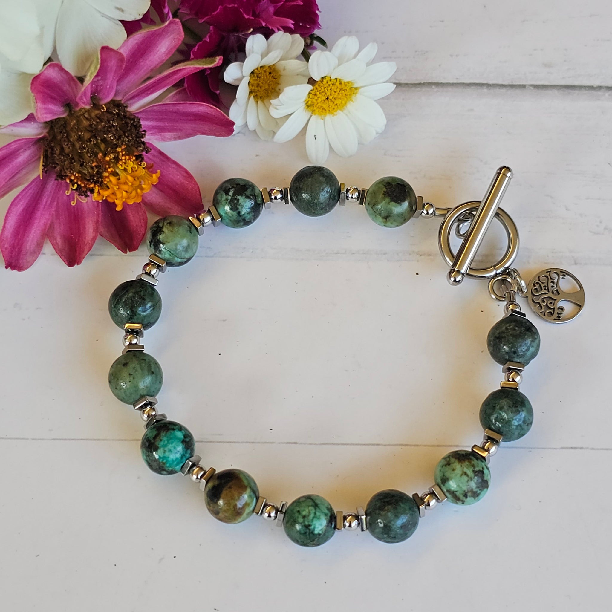 African Turquoise Bracelet 21cm