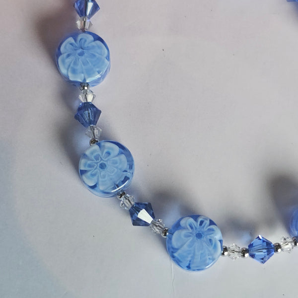 Blue Millefiori Coin Bracelet
