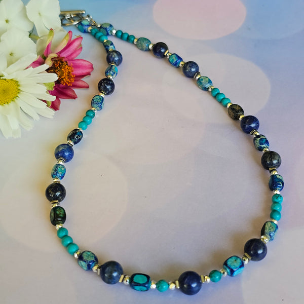 Blue Sea Sediment Jasper Necklace