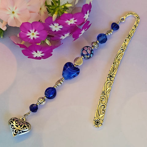 Bookmark Dark Blue with Heart