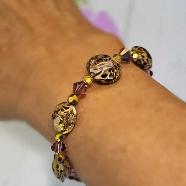 Marbled Murano Glass Bracelet 20cm