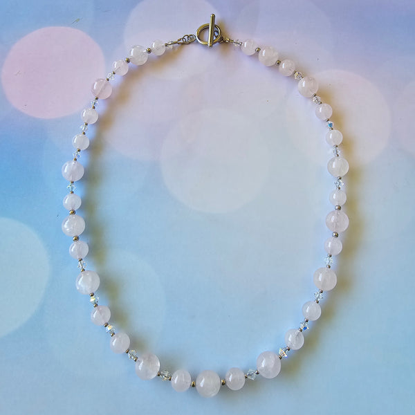 Rose Quartz and Crystal Necklace