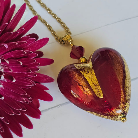 Murano Glass Sole Heart Pendant