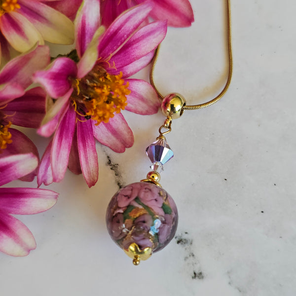 Round Bed of Roses Pendant