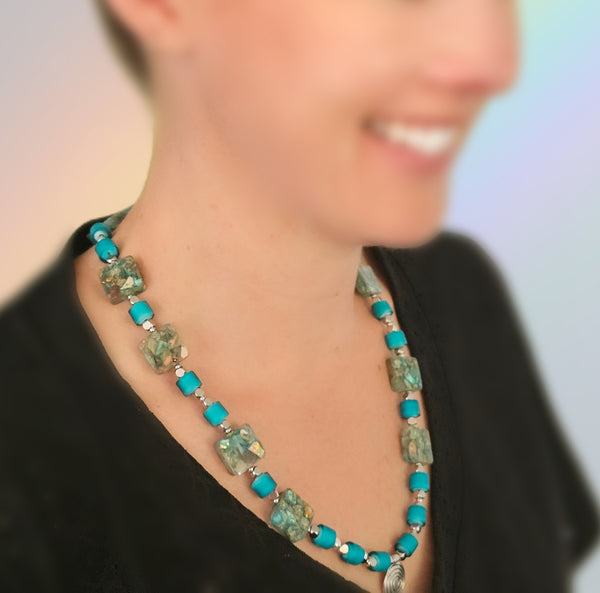 Gemstone Resin Necklace