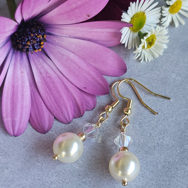 Pearl Earrings in Silver or Gold