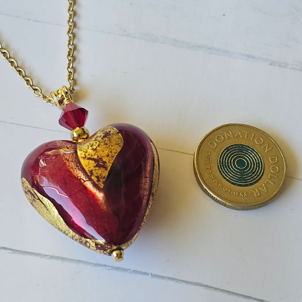 Murano Glass Sole Heart Pendant