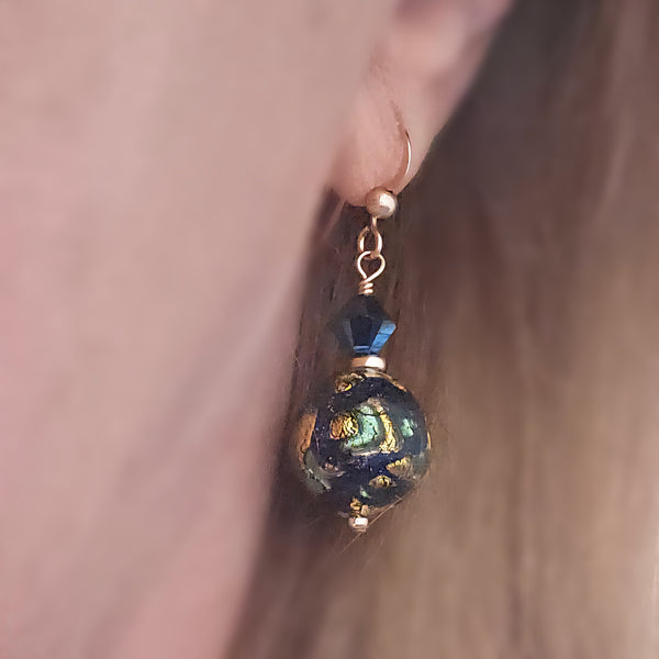 Galaxy Murano Glass Earrings