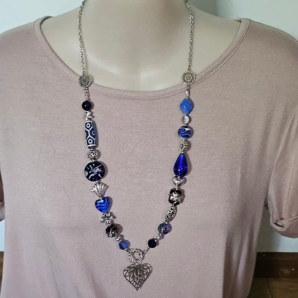 Long Deep Blue Necklace