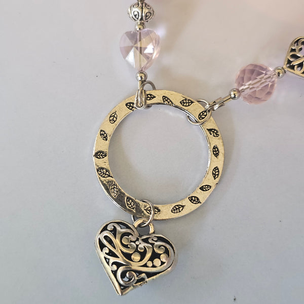 Long Pink Beaded Necklace